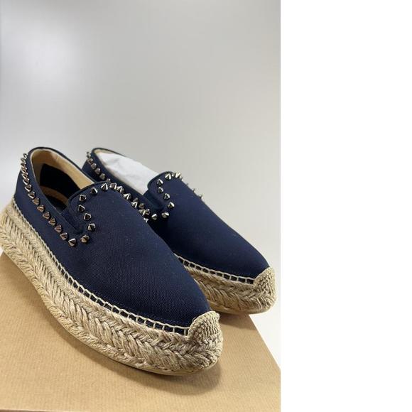 Espaboat WOMEN'S Navy Blue Spike Slip On Slides Shoes Espadrilles E163 - Picture 1 of 12